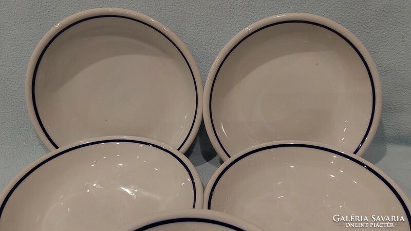 5 Zsolnay porcelain blue striped plates