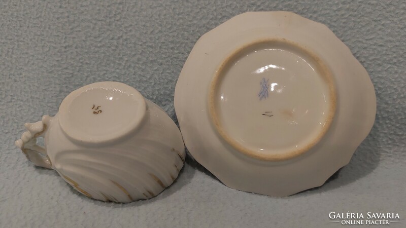 Antique porcelain cup + base