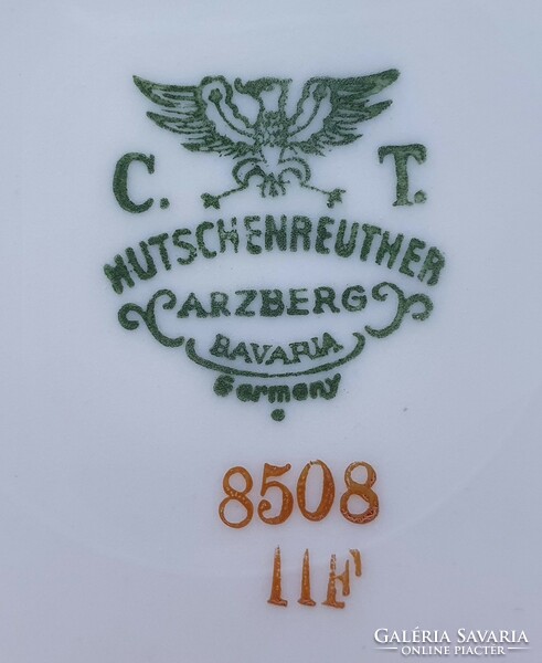 Hutschenreuther Arzberg Bavaria német porcelán kistányér süteményes tányér virág mintával