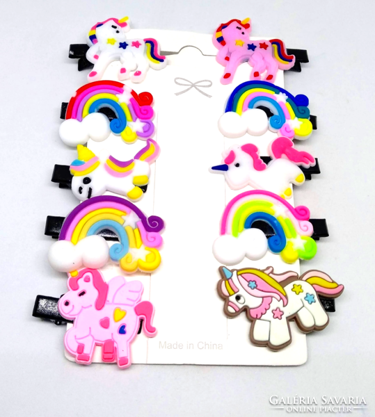 Girl's 10-piece hair clip set, with colorful figures (4)