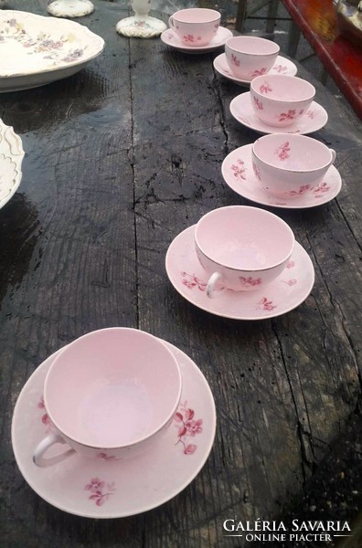 6 Pink Zsolnay coffee cups.