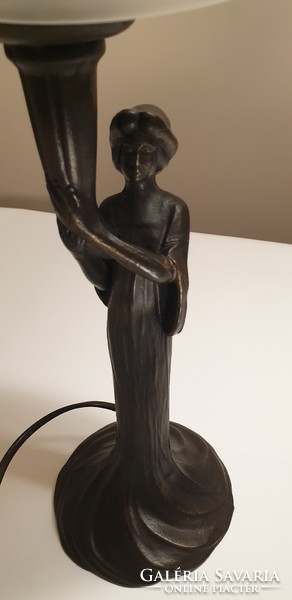 Bronze table lamp with an elegant female figure
