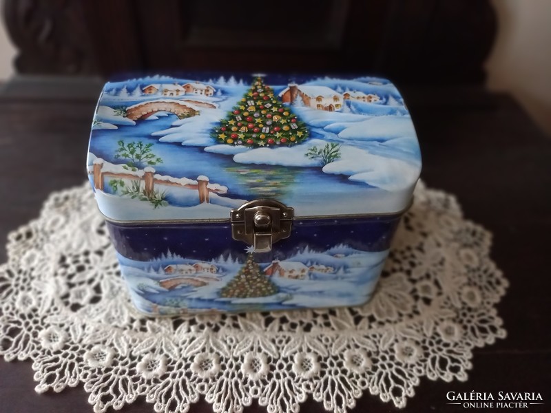 Christmas musical metal box