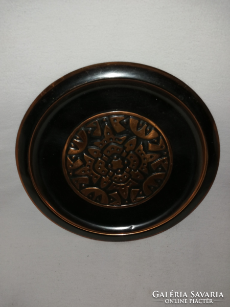 Extra-elaborated old industrial copper alloy wall plate