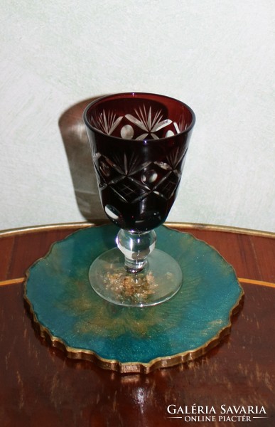 6 Personal flawless short drink crystal glass set + brandy holder