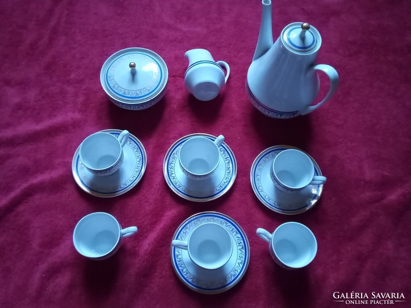 Blue gold Czechoslovak porcelain coffee set