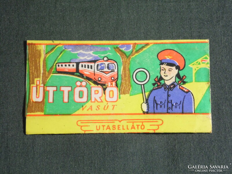 Chocolate label, delicacy confectionery factory in Budapest, pioneering railway passenger service