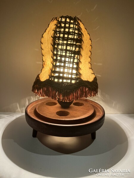 Leather table lamp