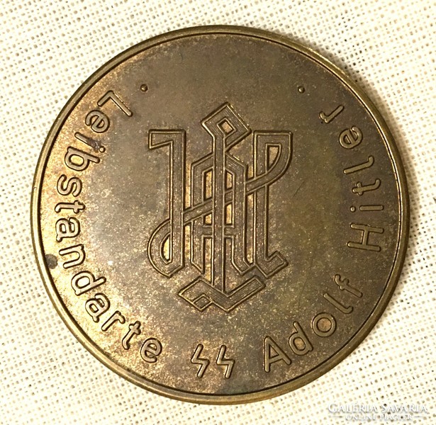 Waffen ss leibstandarte ss adolf hitler lssah medal coin token german ww2