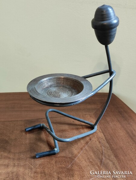 Retro figural wrought iron candle holder package