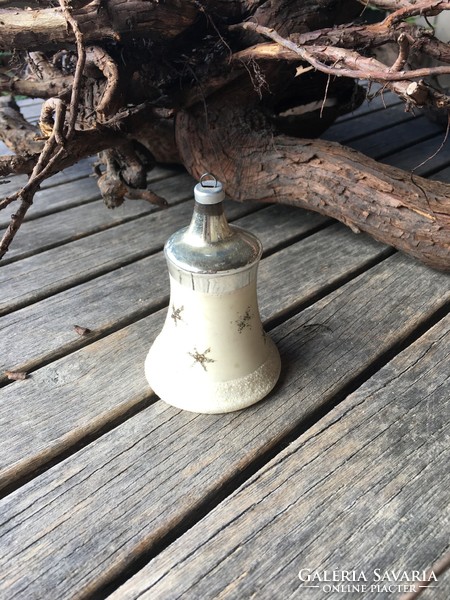 Old silver bell-shaped Christmas tree decoration