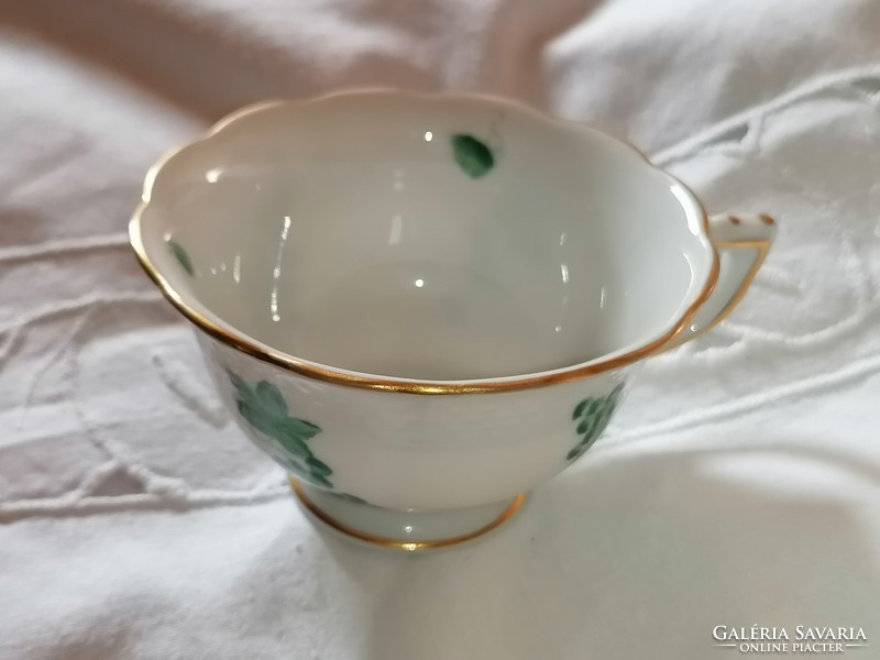 Herend, green soup coffee cup, for replacement, marked 1940, in display case condition