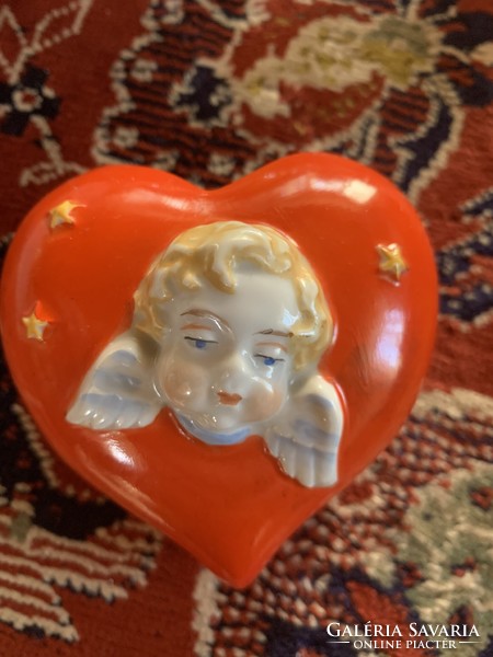 Small angelic porcelain wall decoration