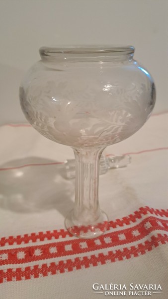 Old brandy polished decorative glass pourer
