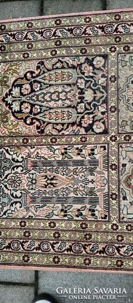 Kashmir garden pattern silk carpet 143x78cm. Negotiable!