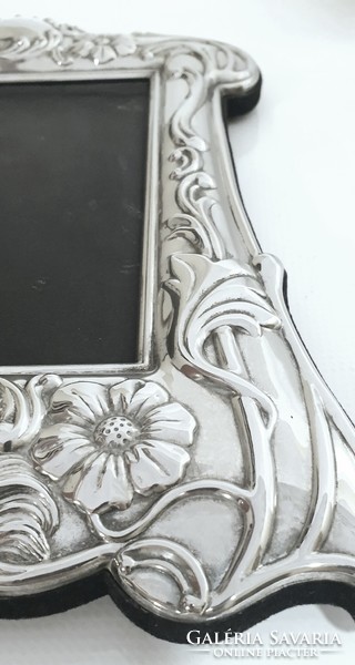 Silver-plated art nouveau photo frame, photo frame, photo holder