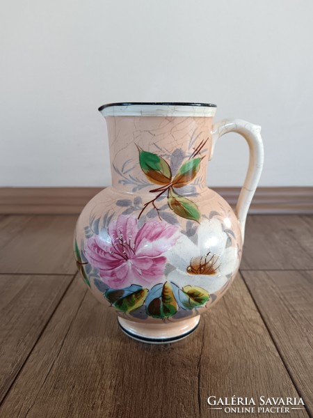 Antique Zsolnay jug with floral pattern