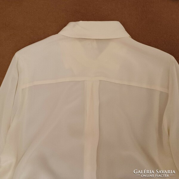 Pure silk (caterpillar silk) women's shirt/blouse, classic shirt style. New! Very fine workmanship.