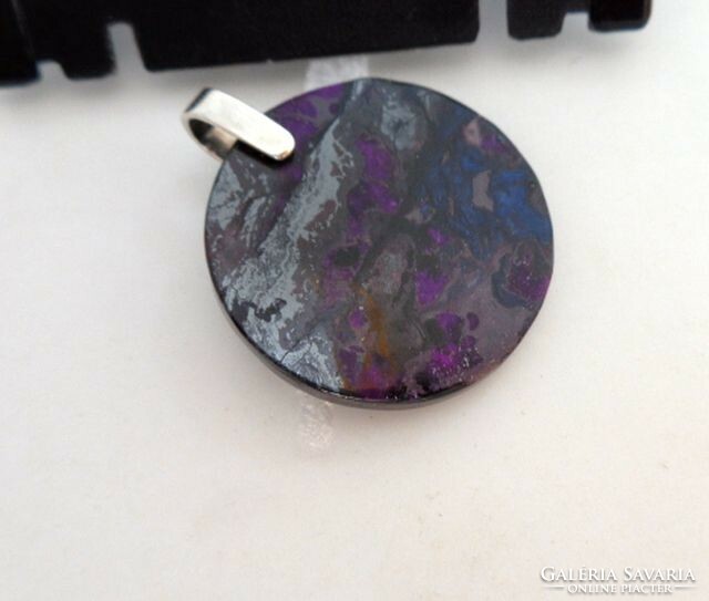 SZUGILIT - RICHTERIT   NAGY kör alakú  medál ezüst akasztón RITKA!!!