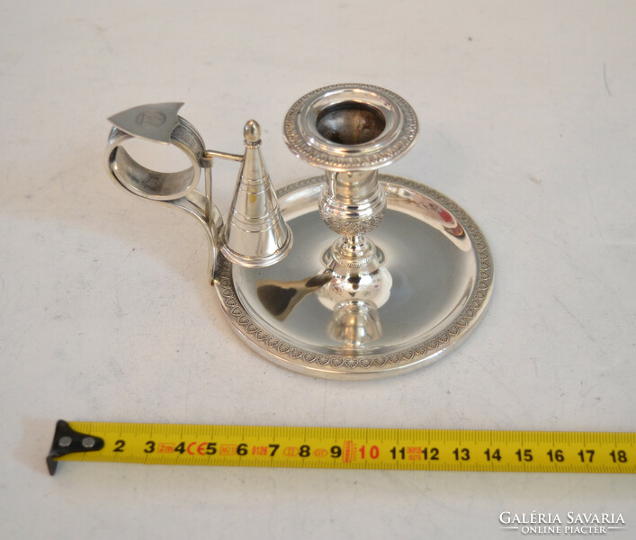 Silver hand candle holder - with tap