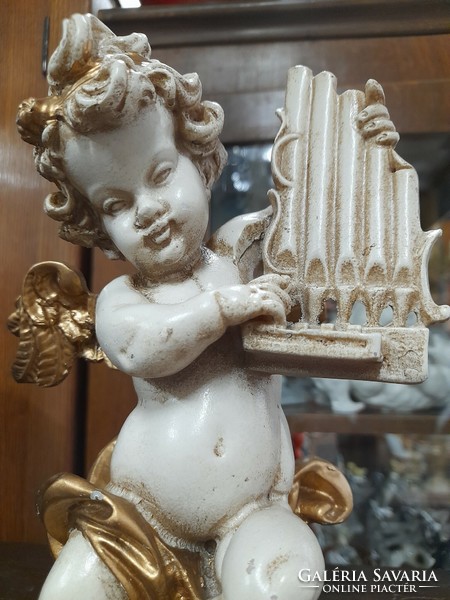 Church music gilded putto, angel. 24 Cm.