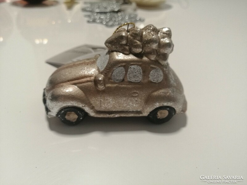 Kerámia autó karácsonyfadísz