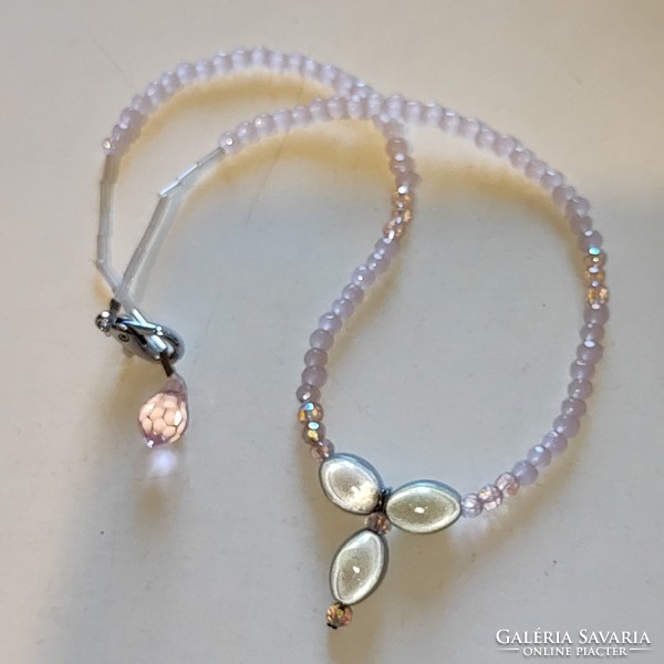 Beautiful faceted rose quartz necklace 47cm