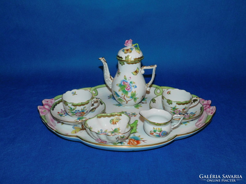 Herend 2-piece coffee set with Victoria pattern