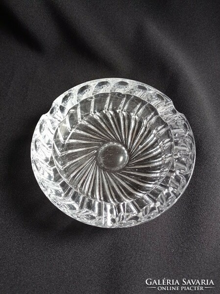 Large glass crystal ashtray
