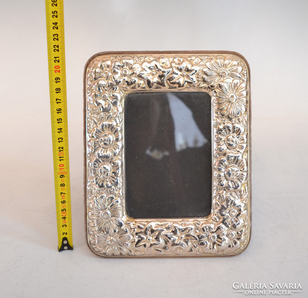 Silver picture frame - with floral decor (nn15)