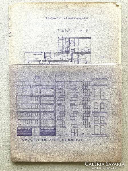 Társasház építészeti terv az 1960-as évekből - VÁTI, Gömöry János