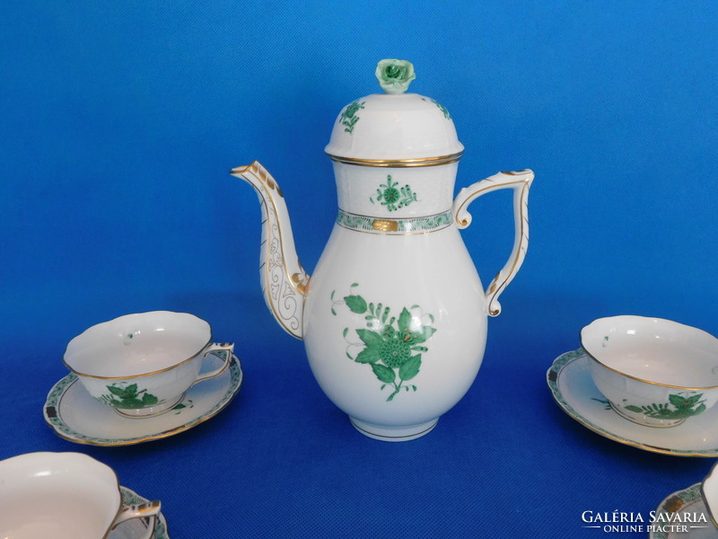 Herend Appony pattern green 6-piece tea set