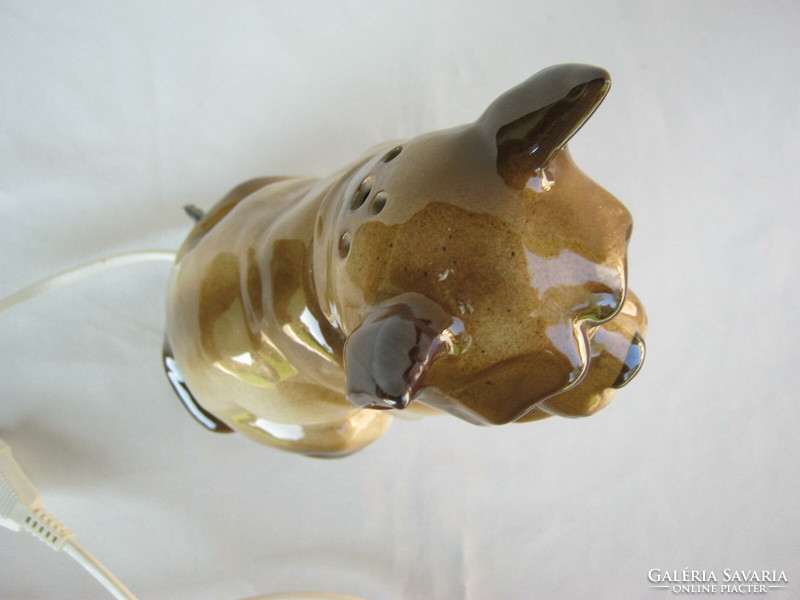 Retro ... Boxer dog figural porcelain lamp