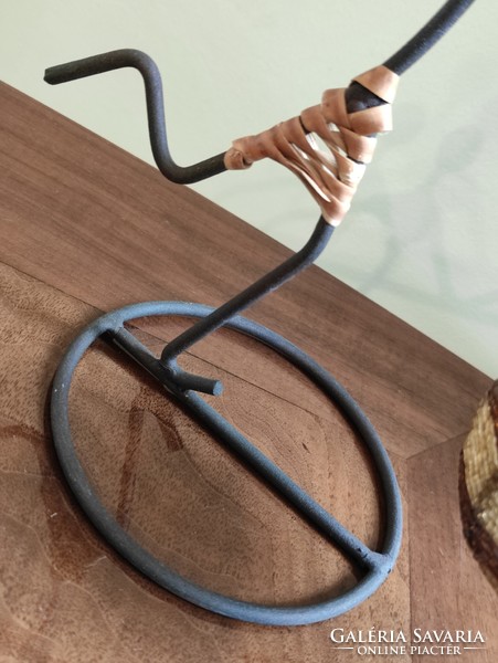 Retro figurális kovácsoltvas gyertya-mécses tartó csomag