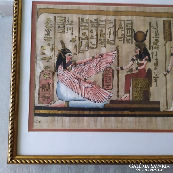 Egyiptomi papiruszkép szépen keretezve eladó!