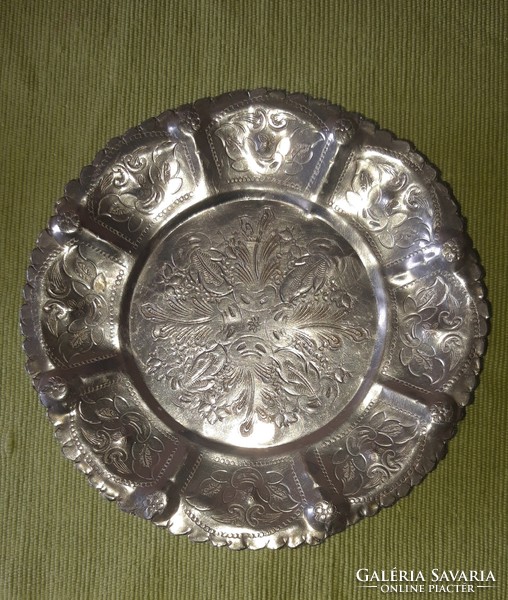Richly decorated old Arabic metal tray