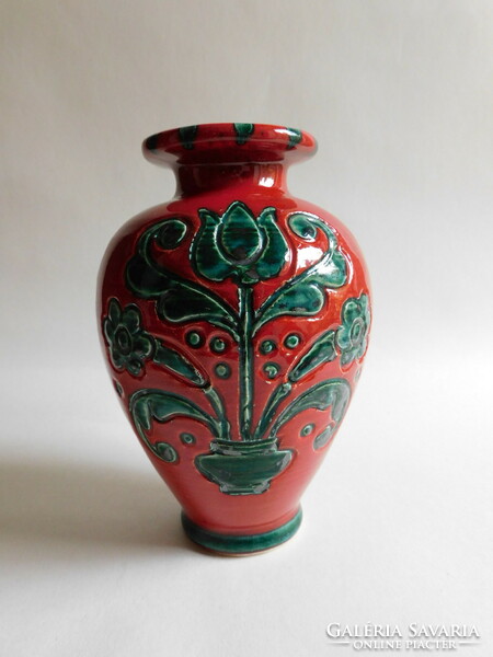 Gmunden (gmundner ceramics) rare hand-painted vase 16 cm