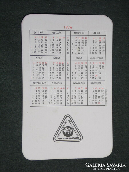 Card calendar, brands of soft drinks, wine cellars, product packaging, 1976, (2)