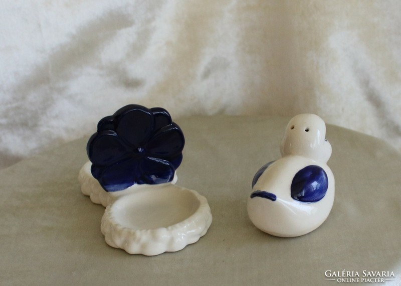 Blue bird of happiness salt shaker, ceramic salt and pepper shaker