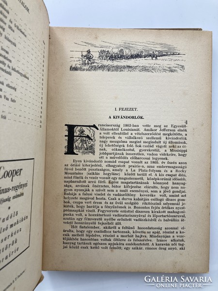 Cooper: last of the Mohicans, the scout, pioneers, the prairie - antique edition, with drawings by Jenő Haranghy