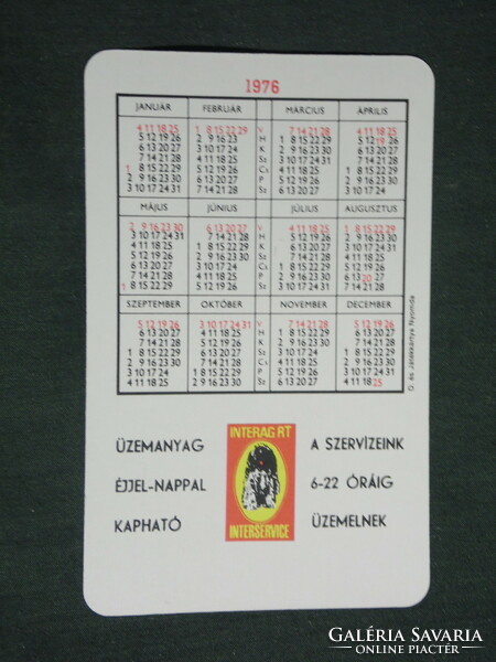 Card calendar, shell gas stations, filling stations, car service, 1976, (2)