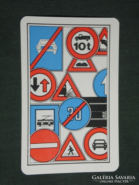 Kártyanaptár, Közlekedésbiztonsági tanács ,grafikai rajzos, KRESZ tábla,  1976 ,   (2)