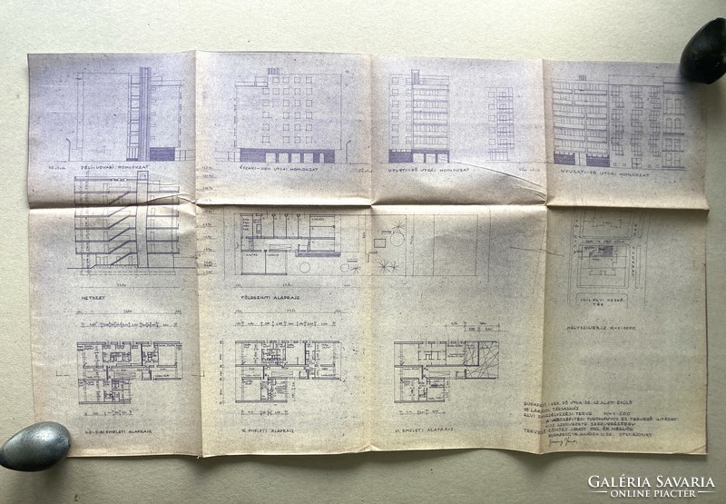 Társasház építészeti terv az 1960-as évekből - VÁTI, Gömöry János