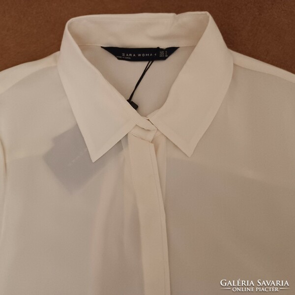 Pure silk (caterpillar silk) women's shirt/blouse, classic shirt style. New! Very fine workmanship.