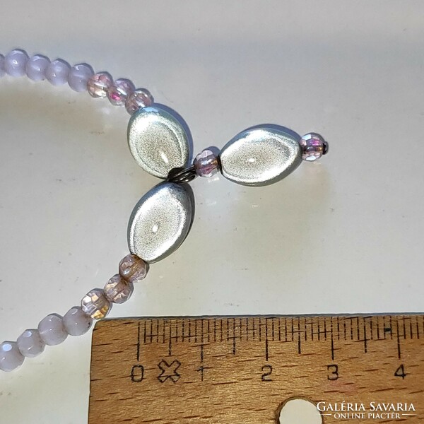 Beautiful faceted rose quartz necklace 47cm