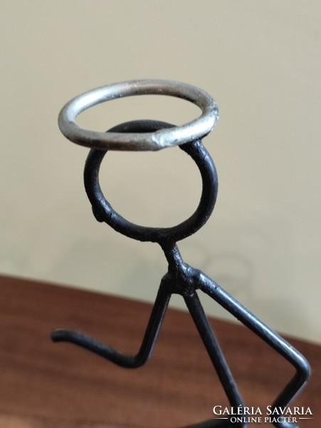 Retro figurális kovácsoltvas gyertya-mécses tartó csomag
