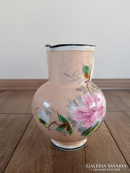 Antique Zsolnay jug with floral pattern