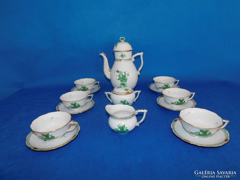 Herend Appony pattern green 6-piece tea set