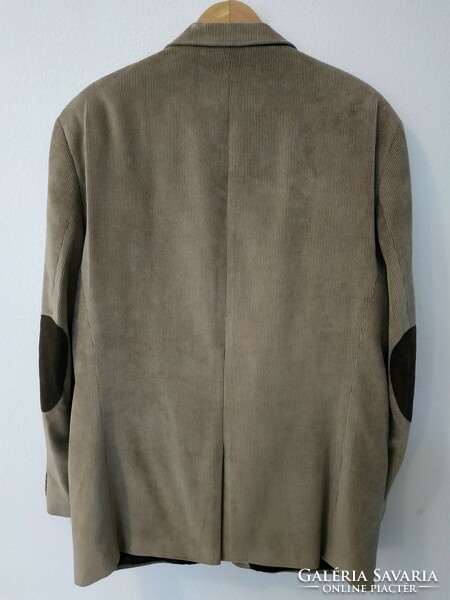 Digel drab micro corduroy men's jacket with deerskin elbow reinforcement the menswear concept