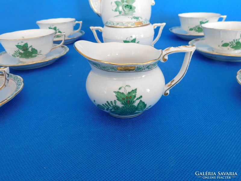 Herend Appony pattern green 6-piece tea set